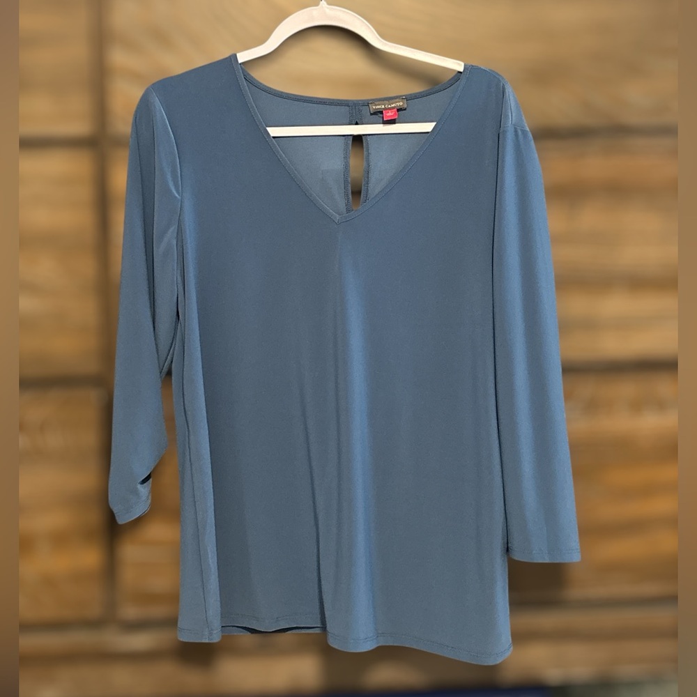 Vince Camuto - Blue 3/4 Sleeve Top with Keyhole Back - L